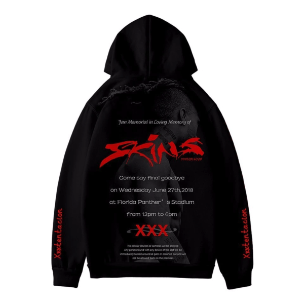 xxxtentacion skins memorial hoodie back side